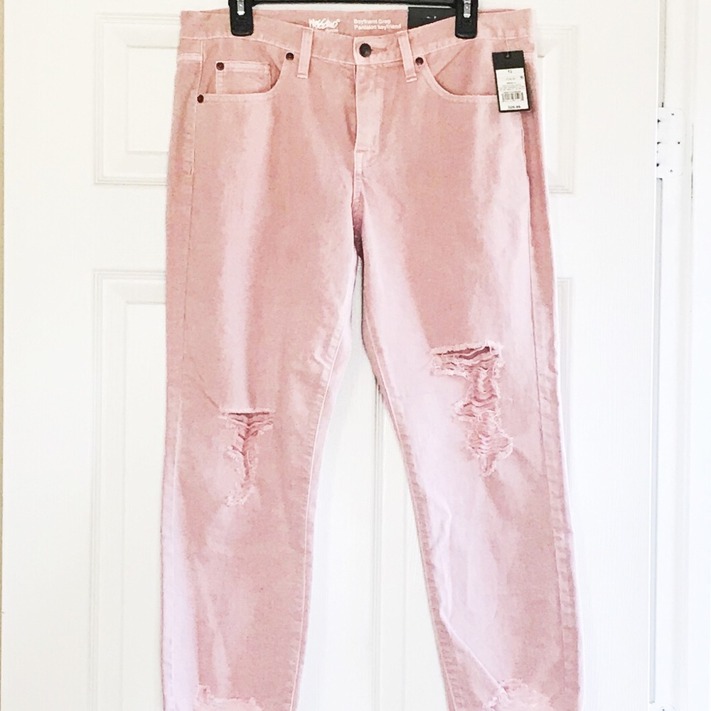 Wossimo boyfriend distressed capri